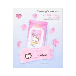 The Créme Shop x Hello Kitty Perfect Cleanse Starter Kit, Skincare Kit - 3-in-1 Complete Cleansing Wipes (60 Count) & Teddy Skincare Headband - Paraben-free, Sulfate-free, Cruelty Free