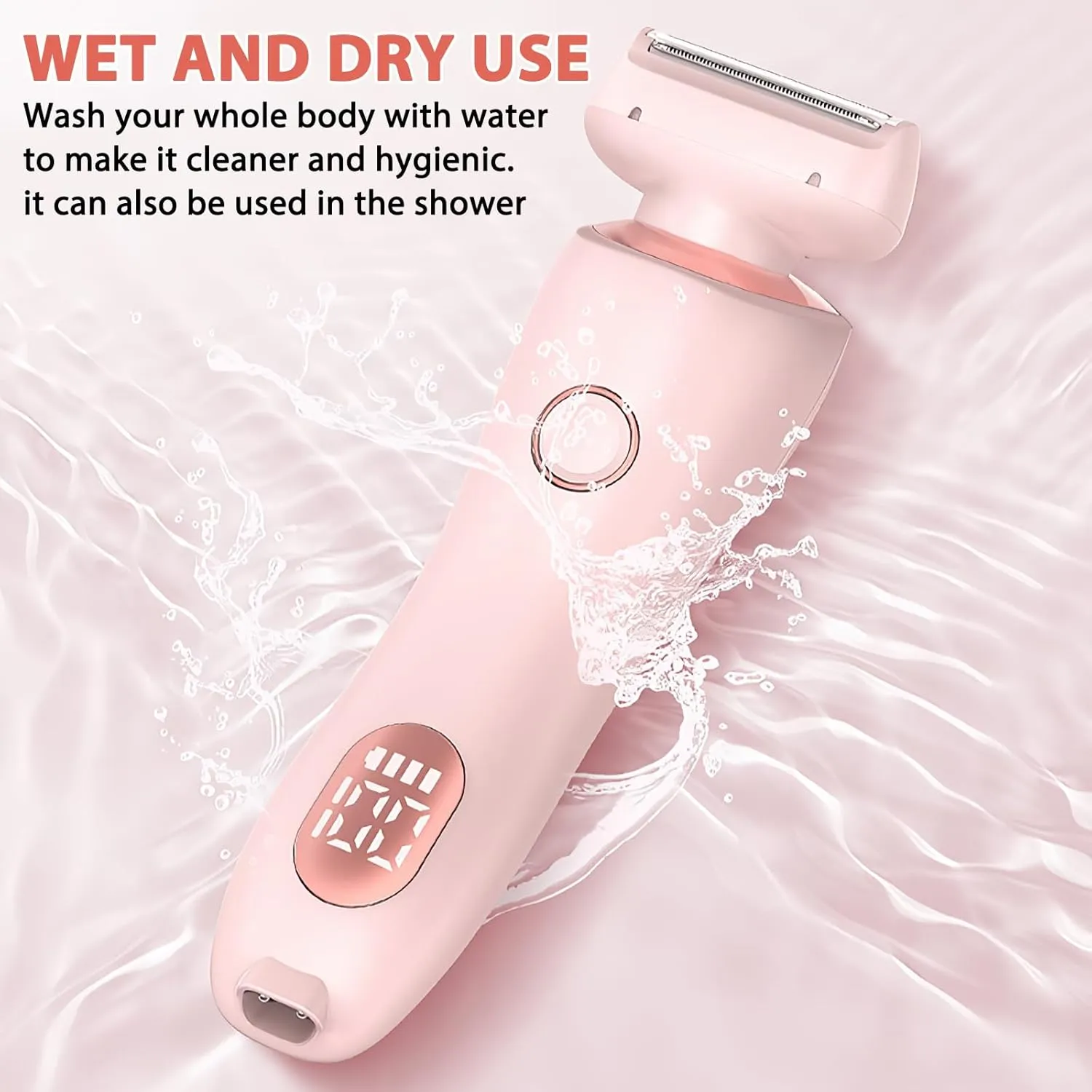 The Glide Pro 3.0 Razors, Smooth Shave Pro for Women, 2 in 1 Electric Shaver Razors, Wireless Bikini Trimmer for Pubic Hair,Waterproof Wet & Dry Use for Armpit Legs Face Hairs (Pink)