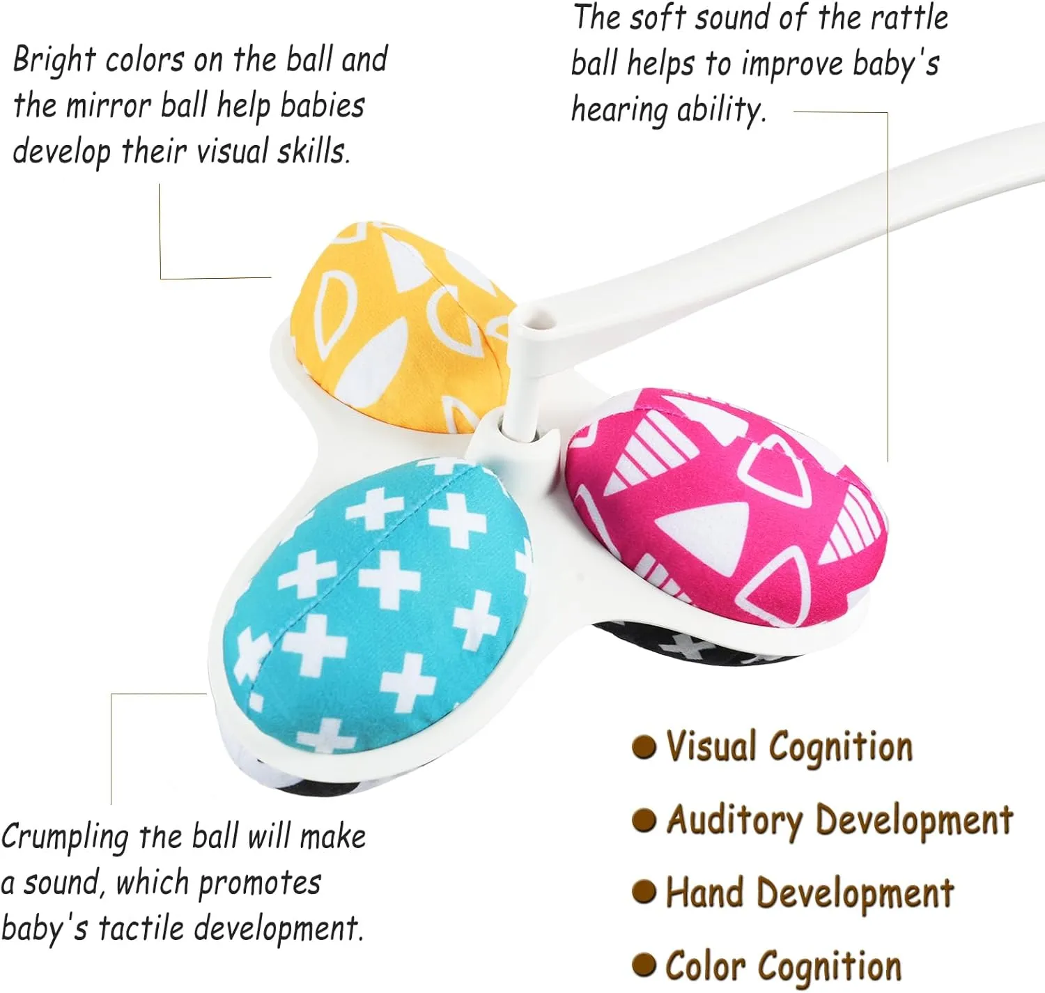 The MamaRoo Replacement Balls (for Mamaroo Swing) Offer More Interaction and Reversible Ball Options to Complement The Multi-Coloured MamaRoo Cradle in a Set of 3 Balls