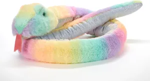 The Petting Zoo Snake Stuffed Animal Plushie, Ombrez Zoo Animals, Rainbow Snake Plush Toy 54 inches