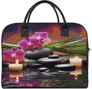 The Tote Bag Fashion Travel Bags Portable Flowers in Fountain Massage Stones And Bamboo Printing Handbags For Travel, Work