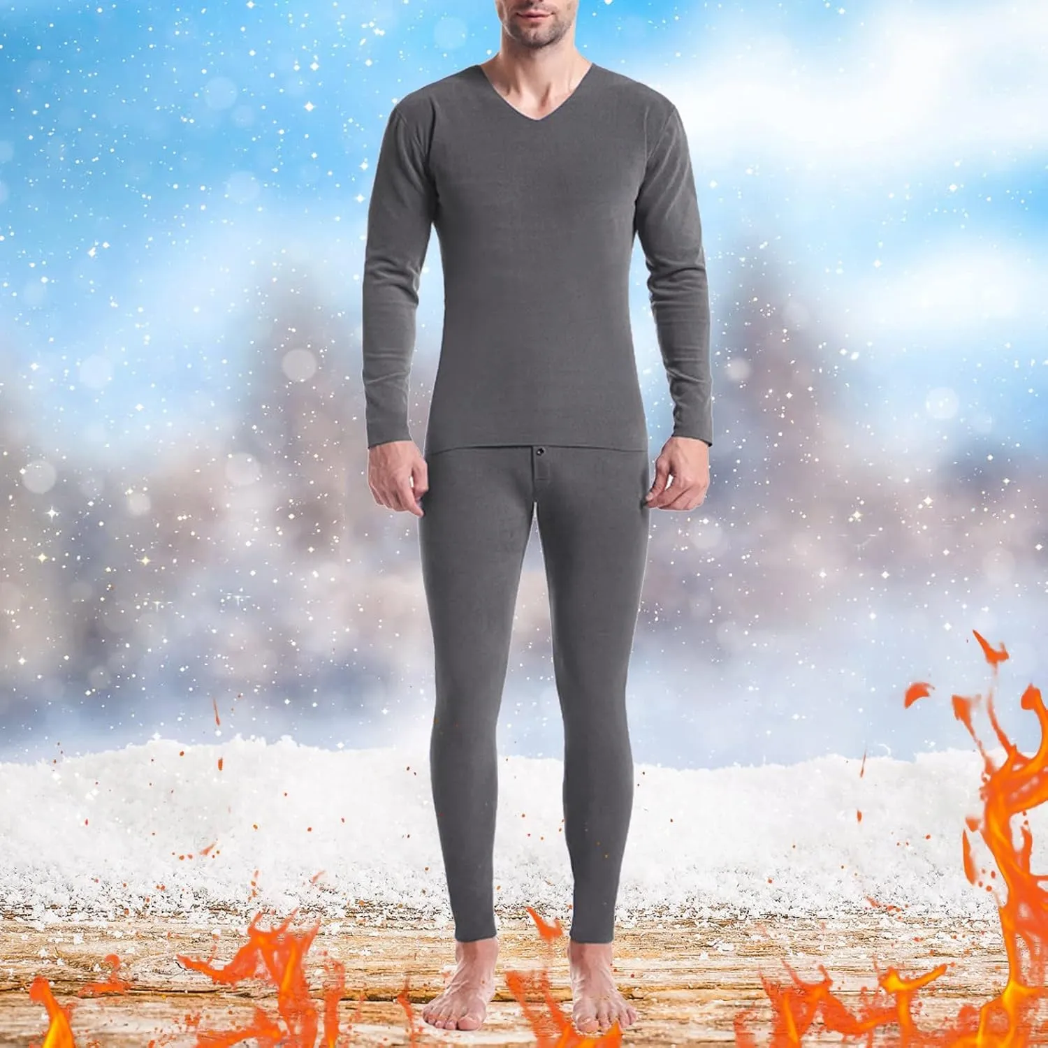 Thermal Underwear Set Winter Hunting Gear Sport Long Johns Base Layer Bottom Top Midweight