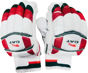 Titan CAT Cricket Gloves – Right-Handed, Men’s Professional Grade Batting Gloves – Premium Leather, Shock-Absorbing Padding, Ventilated Grip – Red White - Adult Size