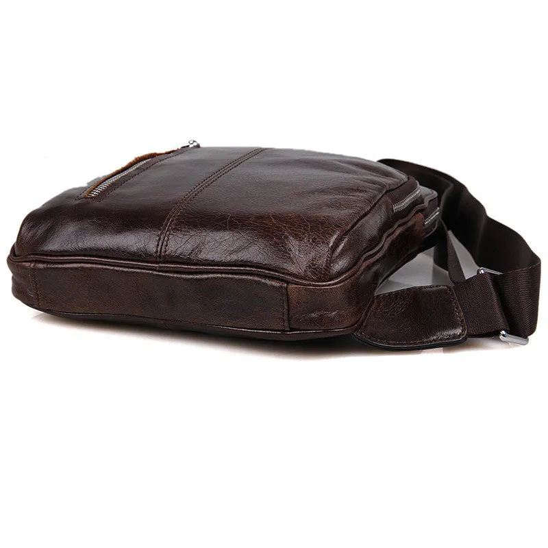 Top Grain Genuine Leather Men Chest Bags Leisure Chest Pack Men Crossbody Messenger Bags