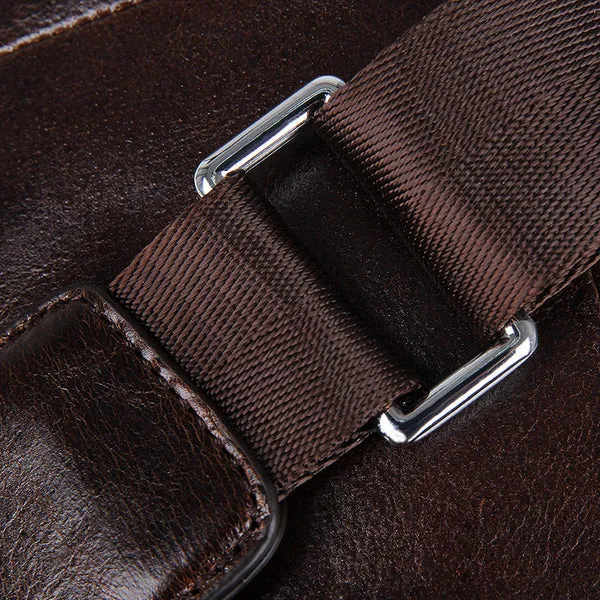 Top Grain Genuine Leather Men Chest Bags Leisure Chest Pack Men Crossbody Messenger Bags