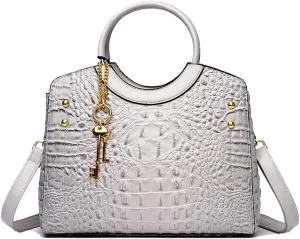 Tote Bags for Women Faux Leather Handbags Purses Crocodile Pattern Satchel Bag Shoulder Crossbody Bag Ladies Work bag
