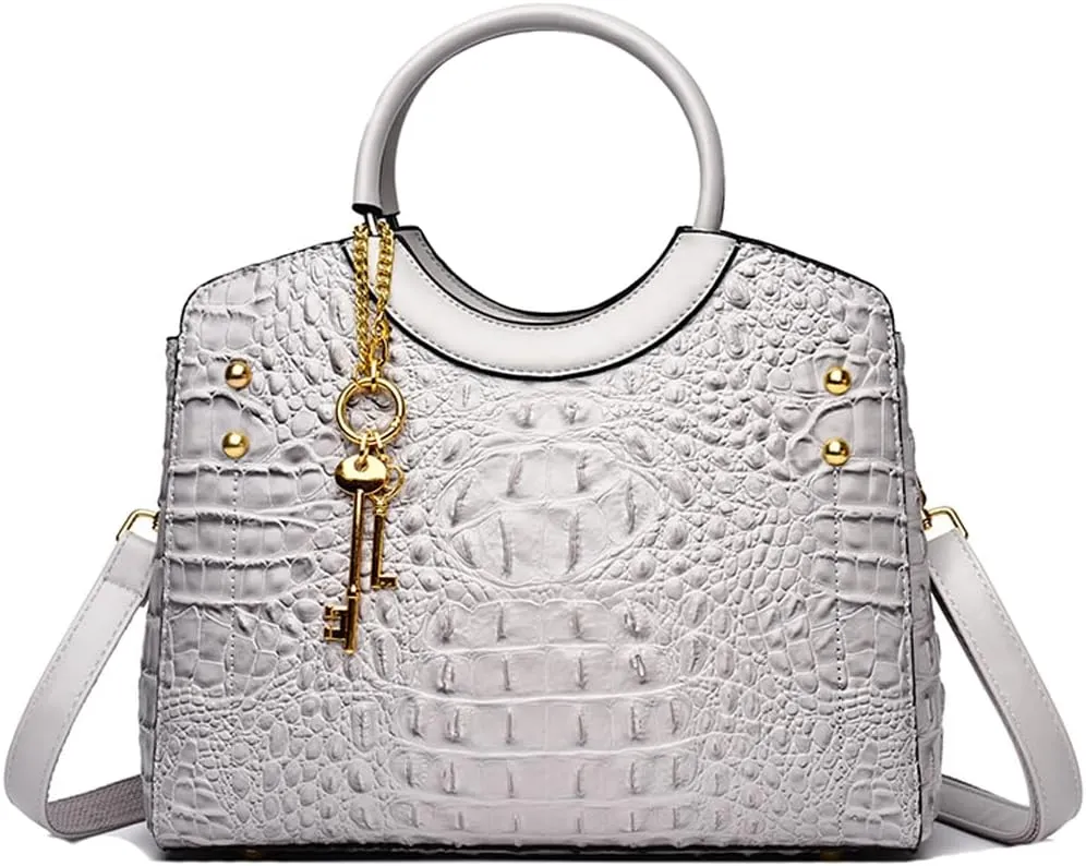 Tote Bags for Women Faux Leather Handbags Purses Crocodile Pattern Satchel Bag Shoulder Crossbody Bag Ladies Work bag