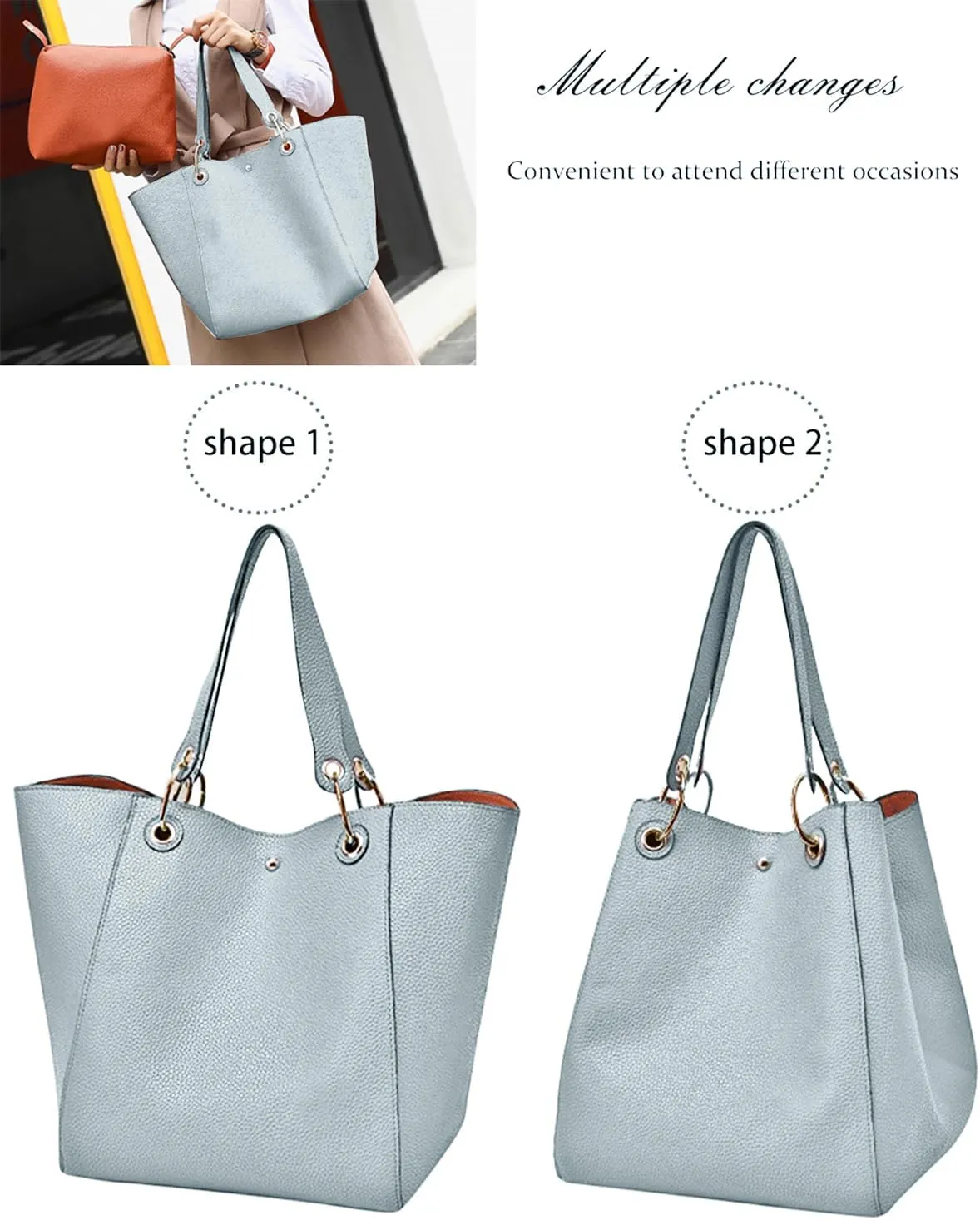 Tote Handbags for Women Large Capacity Bags Waterproof Faux Leather Crossbody Travel Purse Work Satchel Shoulder Bags