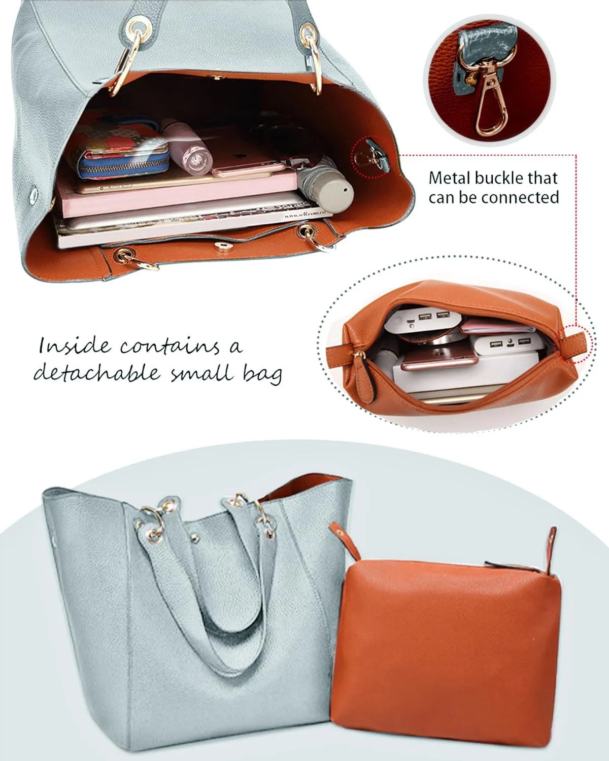 Tote Handbags for Women Large Capacity Bags Waterproof Faux Leather Crossbody Travel Purse Work Satchel Shoulder Bags