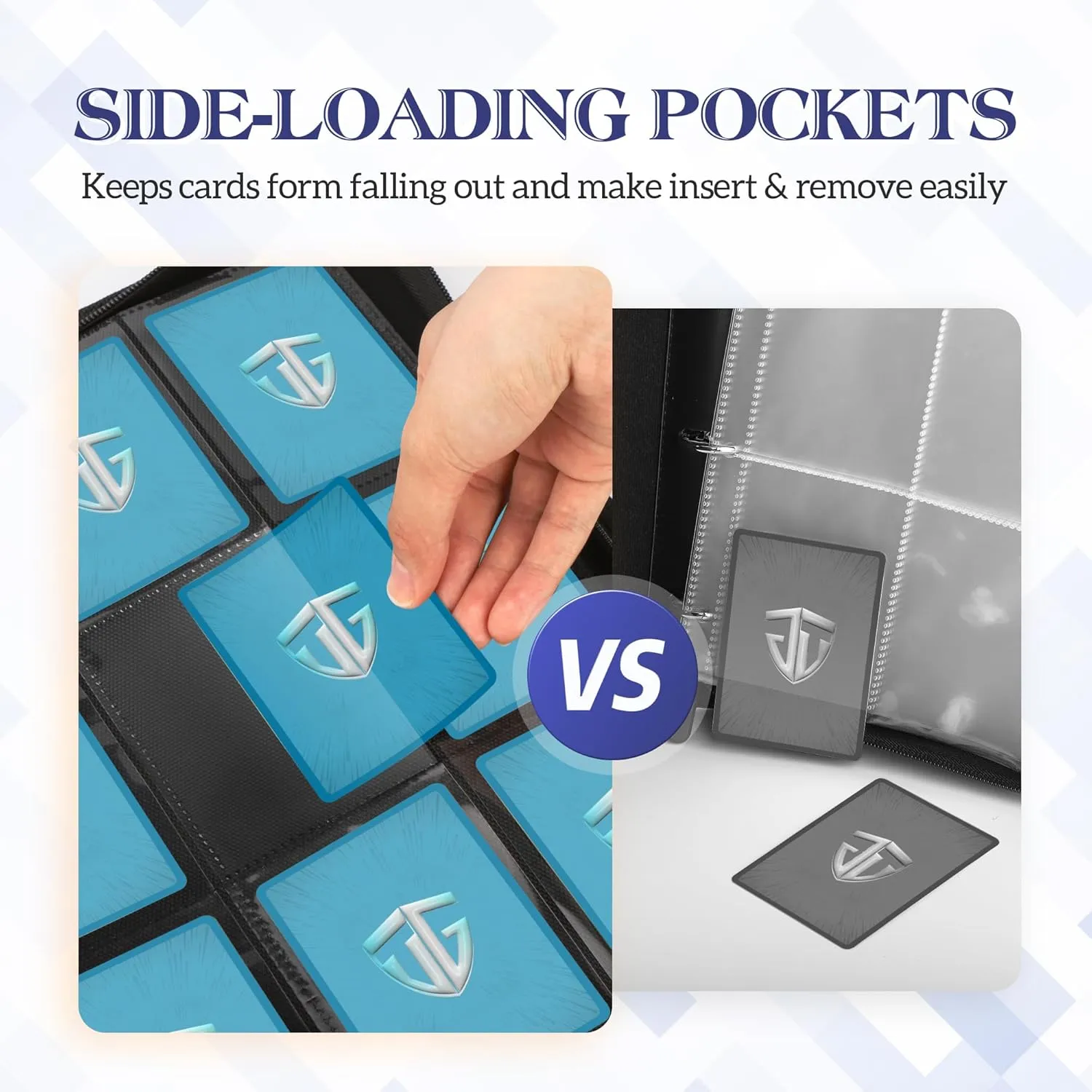 Trading Card Binder, 9 Side Loading Pocket Card Album Hold Up to 540 Cards, Zipper Binder for Cards Collection, TCG Card Holder for Game Card, Sports Card, Yugioh, MTG etc.