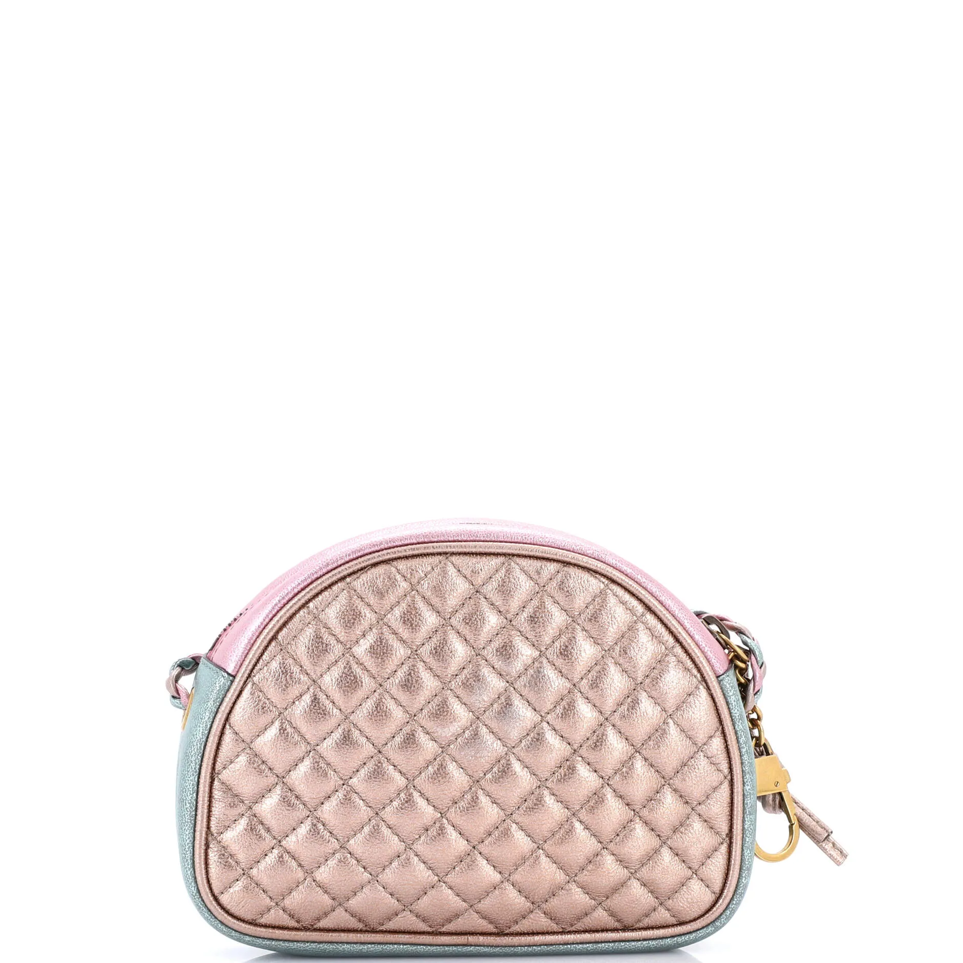 Trapuntata Camera Shoulder Bag Quilted Laminated Leather Mini