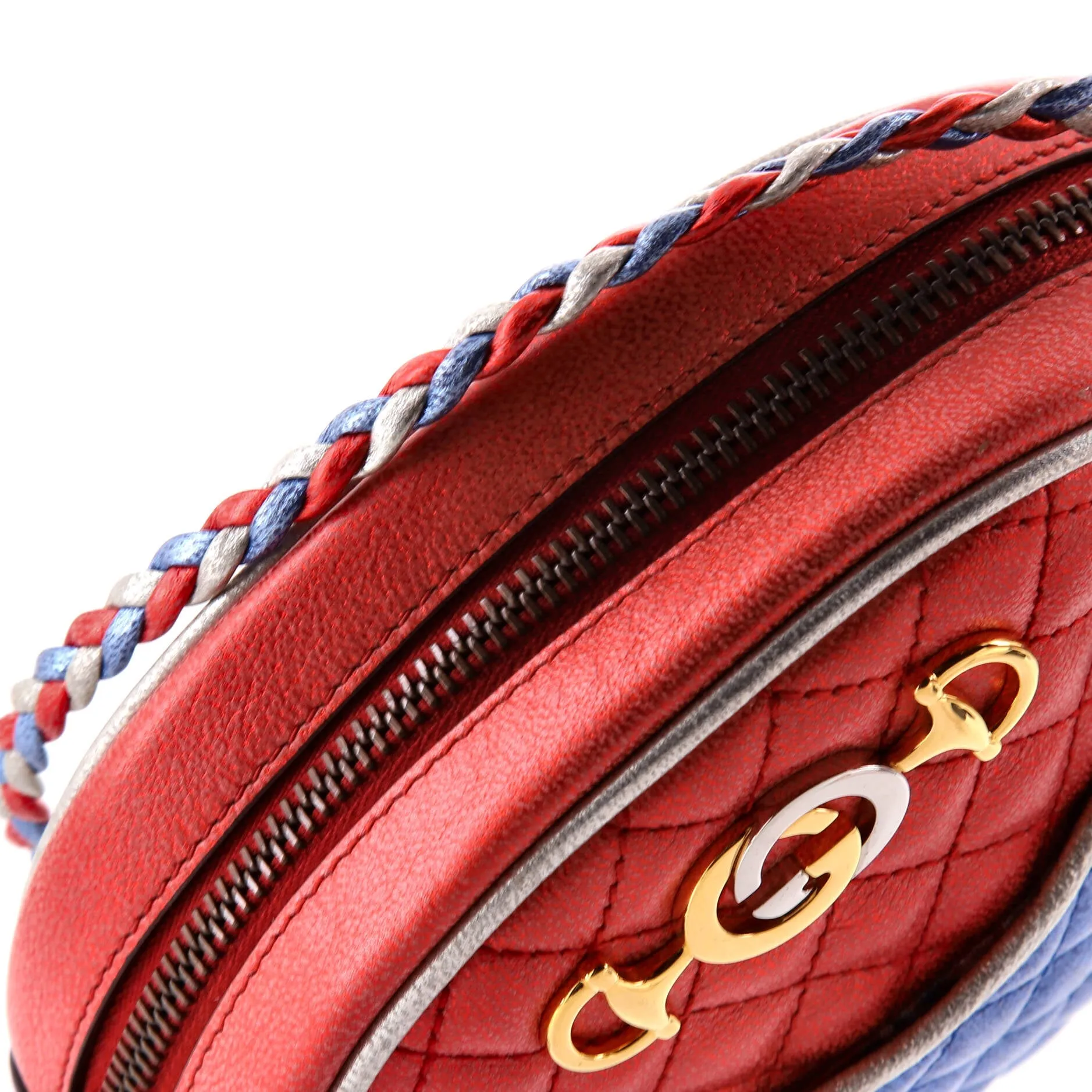 Trapuntata Camera Shoulder Bag Quilted Laminated Leather Mini
