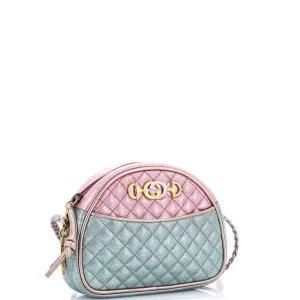Trapuntata Camera Shoulder Bag Quilted Laminated Leather Mini