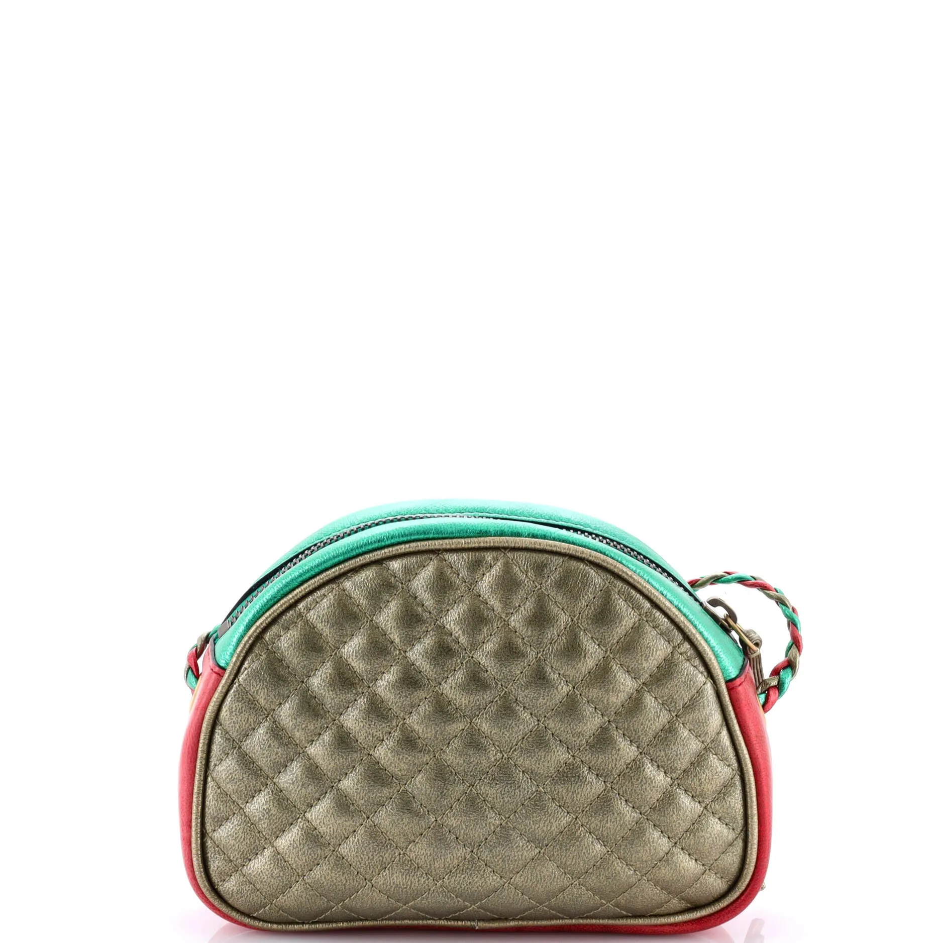 Trapuntata Camera Shoulder Bag Quilted Laminated Leather Mini