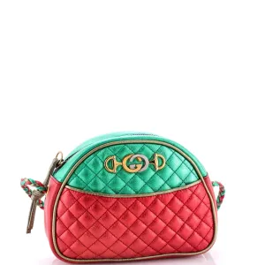 Trapuntata Camera Shoulder Bag Quilted Laminated Leather Mini