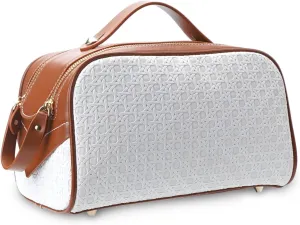 Travel Toiletry Bag Cosmetic Bags for Women Makeup Bag Organizer Waterproof PU Leather Portable Large Capacity Make Up Storage Bag for Traveling (black and brown)