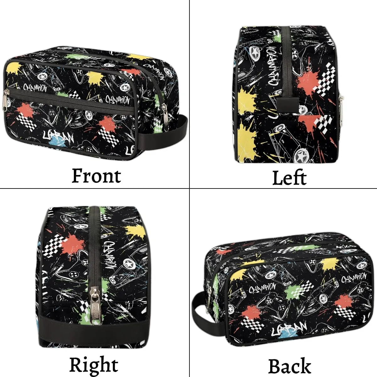Travel Toiletry Bag for Boys Kids, Waterproof Hanging Dopp Kit for Men, Shaving Bag with Large Capacity for Travel, Sports, Shower (Game Gamepad)