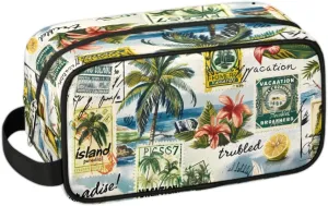 Travel Toiletry Bag for Women Men Palm Trees Lemon Flower Hanging Cosmetic Bag Waterproof Makeup Bag for Shaving Makeup Toothbrush & Travel Essentials