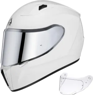 TRIANGLE Motorcycle Helmets Full Face Helmet for Adult Men with Sliver and Clear Visor DOT Approved