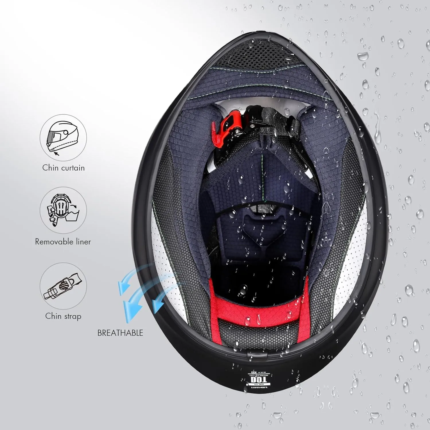 TRIANGLE Motorcycle Helmets Full Face Helmet for Adult Men with Sliver and Clear Visor DOT Approved