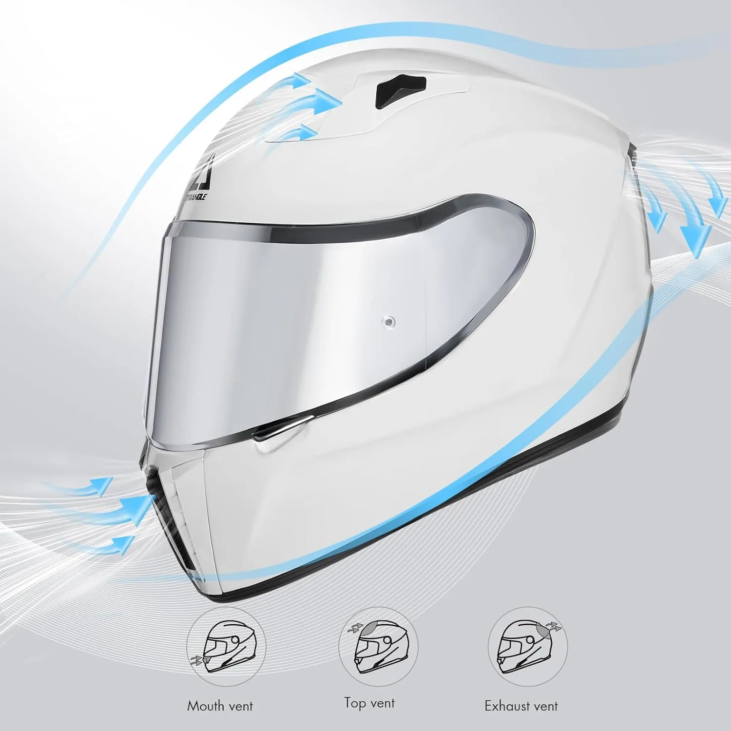 TRIANGLE Motorcycle Helmets Full Face Helmet for Adult Men with Sliver and Clear Visor DOT Approved