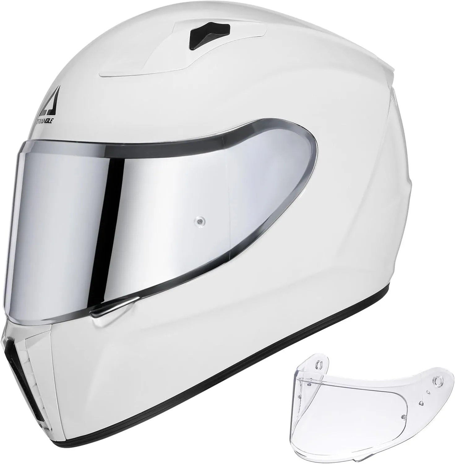 TRIANGLE Motorcycle Helmets Full Face Helmet for Adult Men with Sliver and Clear Visor DOT Approved