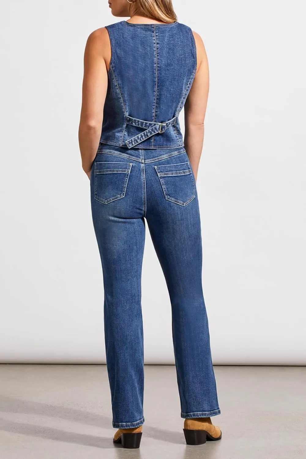 Tribal womens Women's Brooke High-rise Microflare Jeans With Contrast Waistband