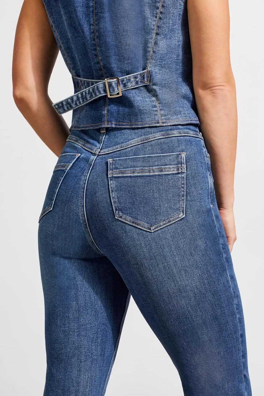Tribal womens Women's Brooke High-rise Microflare Jeans With Contrast Waistband