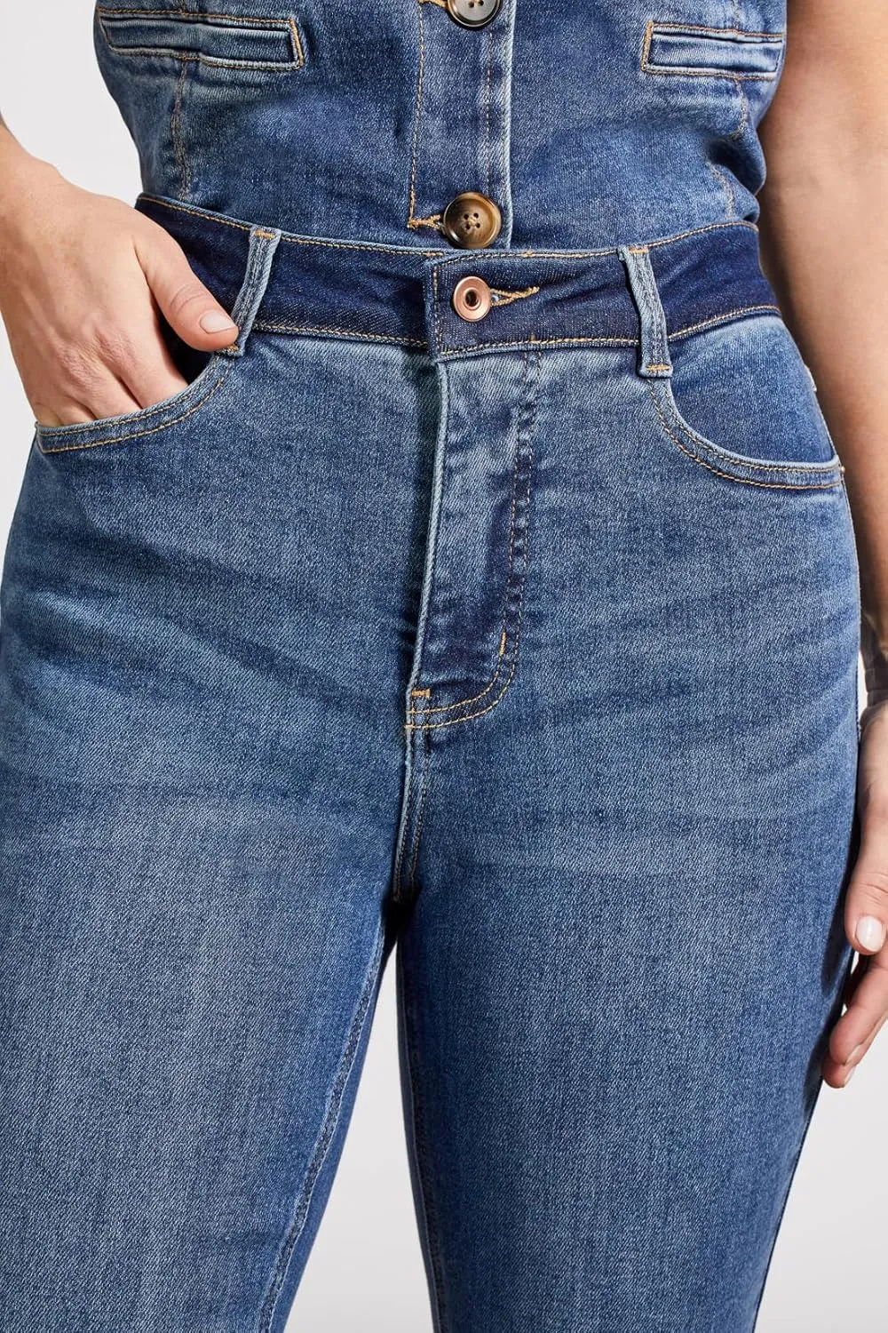 Tribal womens Women's Brooke High-rise Microflare Jeans With Contrast Waistband
