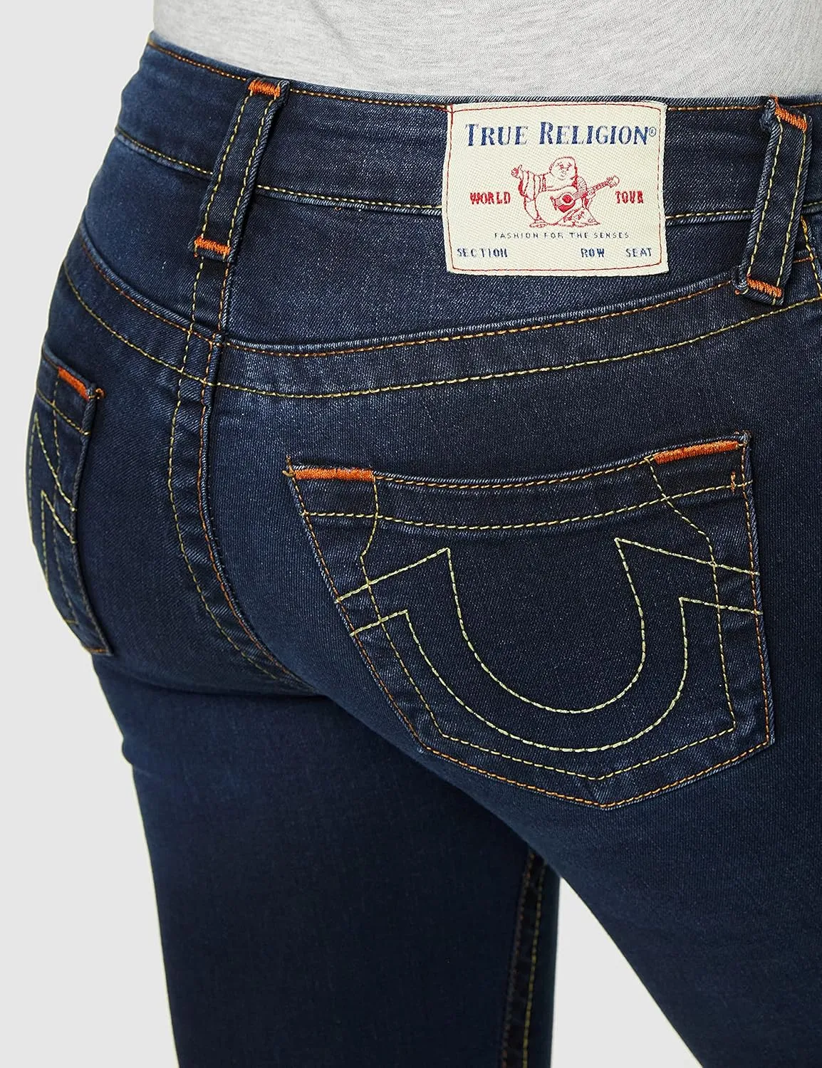 True Religion Women's Jennie Mid Rise Curvy Fit Skinny Ankle Jean