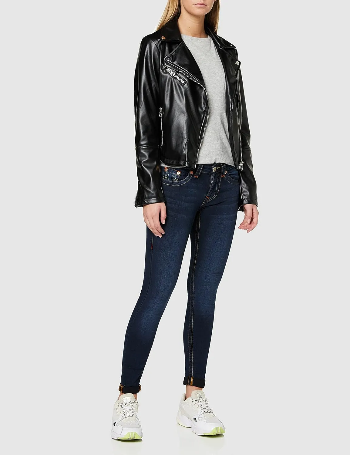 True Religion Women's Jennie Mid Rise Curvy Fit Skinny Ankle Jean