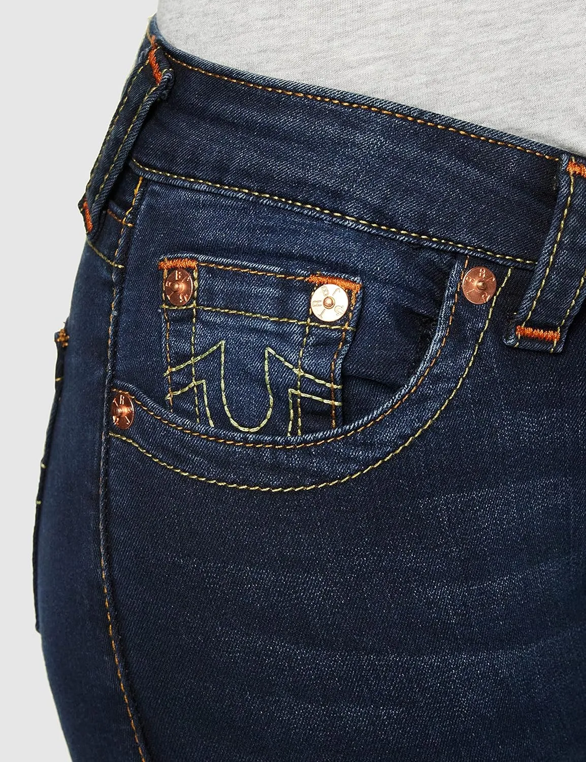 True Religion Women's Jennie Mid Rise Curvy Fit Skinny Ankle Jean