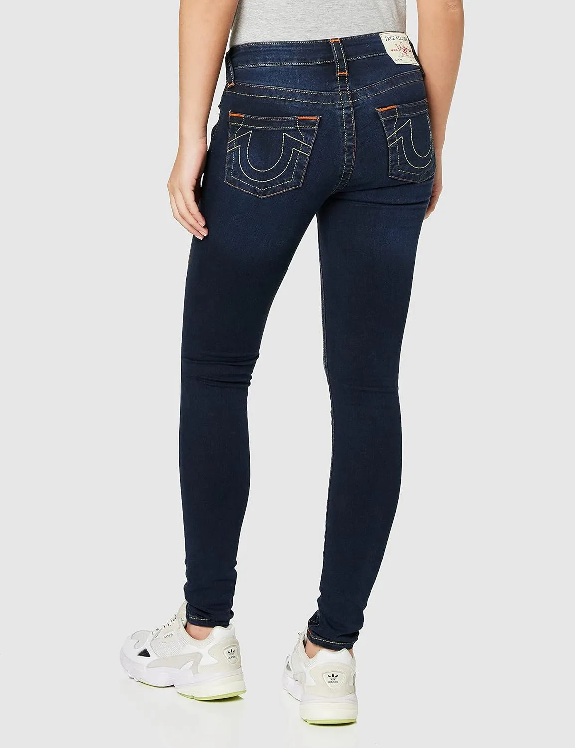 True Religion Women's Jennie Mid Rise Curvy Fit Skinny Ankle Jean
