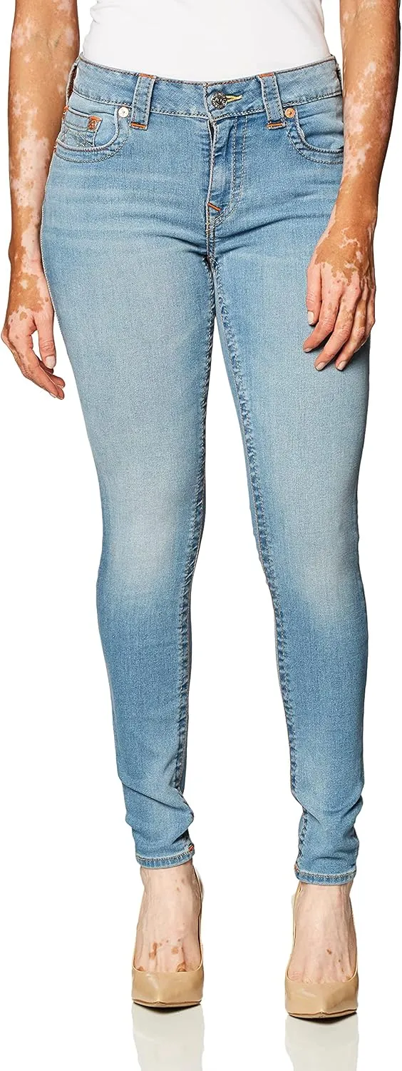 True Religion Women's Jennie Mid Rise Curvy Fit Skinny Ankle Jean