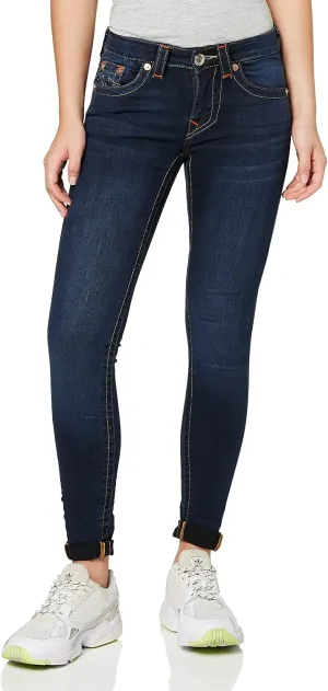 True Religion Women's Jennie Mid Rise Curvy Fit Skinny Ankle Jean