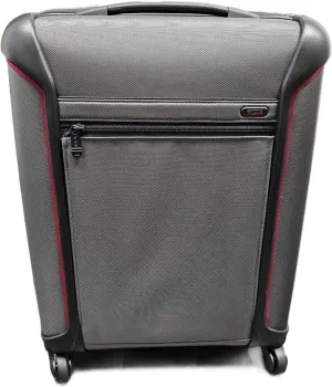 TUMI 126146 Continental Grey With Red Accent With Black Hardware Carry-On Rolling Suitcase