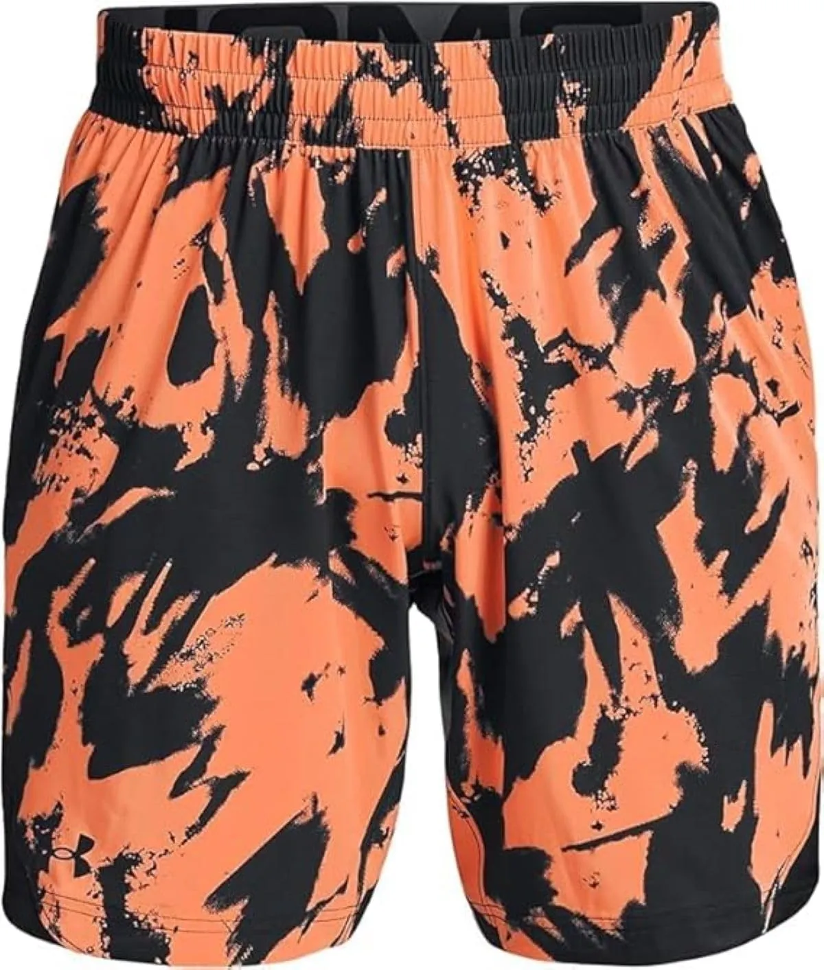 Under Armour Men's UA Elevated Woven Printed Shorts 1382109 (US, Alpha, Medium, Regular, Regular, Black/Orange - 002)