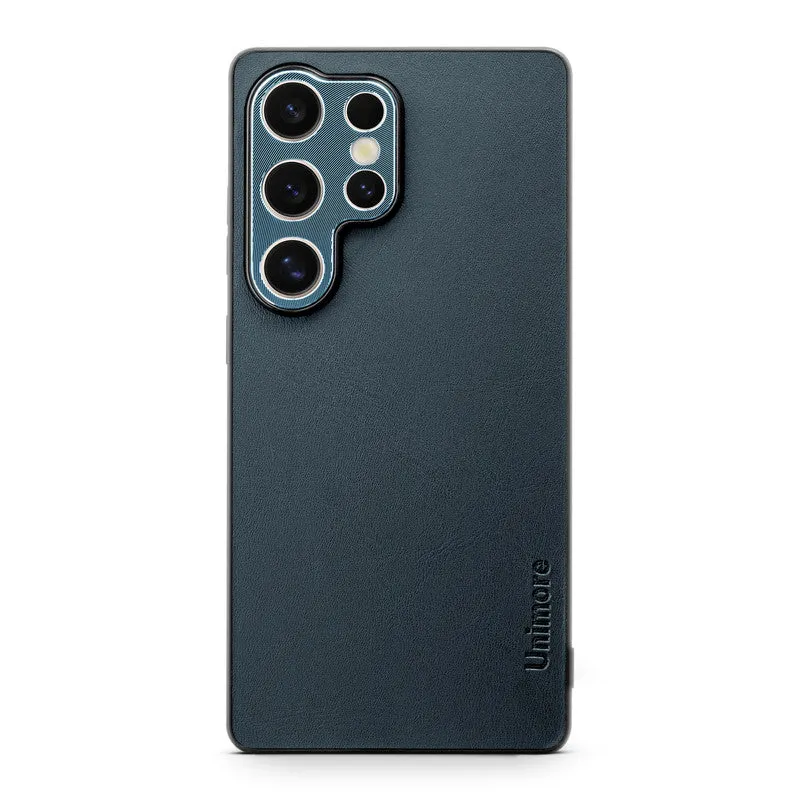 Unimore Leather Hard Case with Shiny Camera Protection For Samsung S25 Ultra 5G