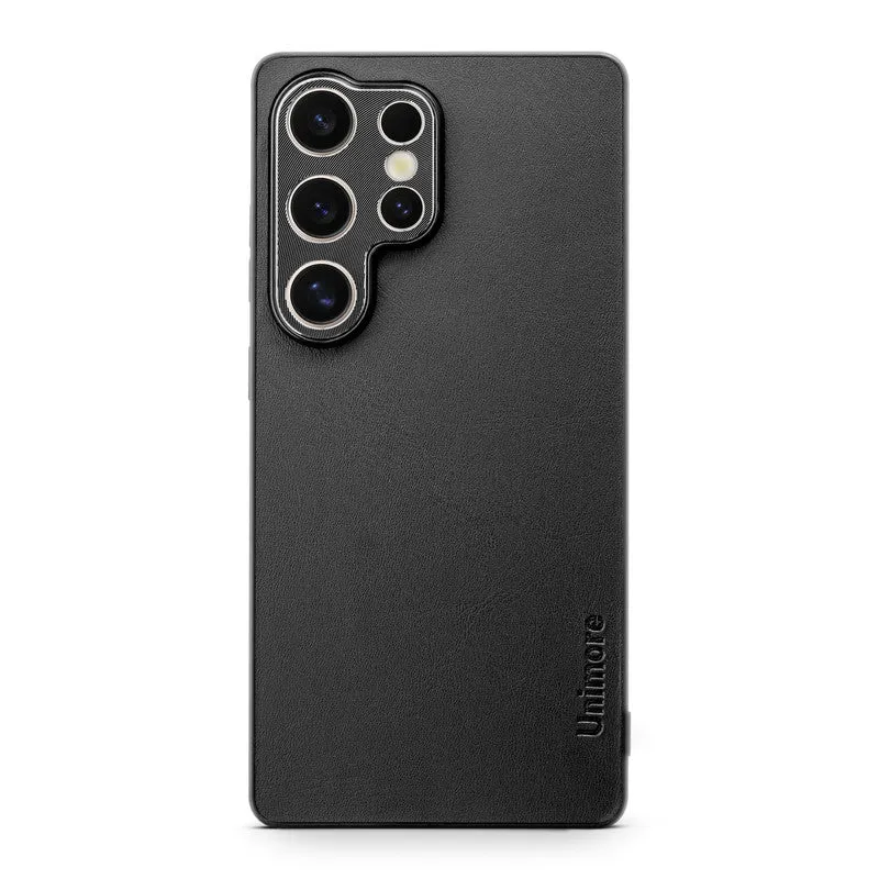 Unimore Leather Hard Case with Shiny Camera Protection For Samsung S25 Ultra 5G