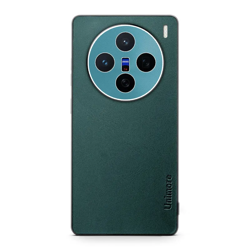 Unimore Leather Hard Case with Shiny Camera Protection For Vivo X200 5G