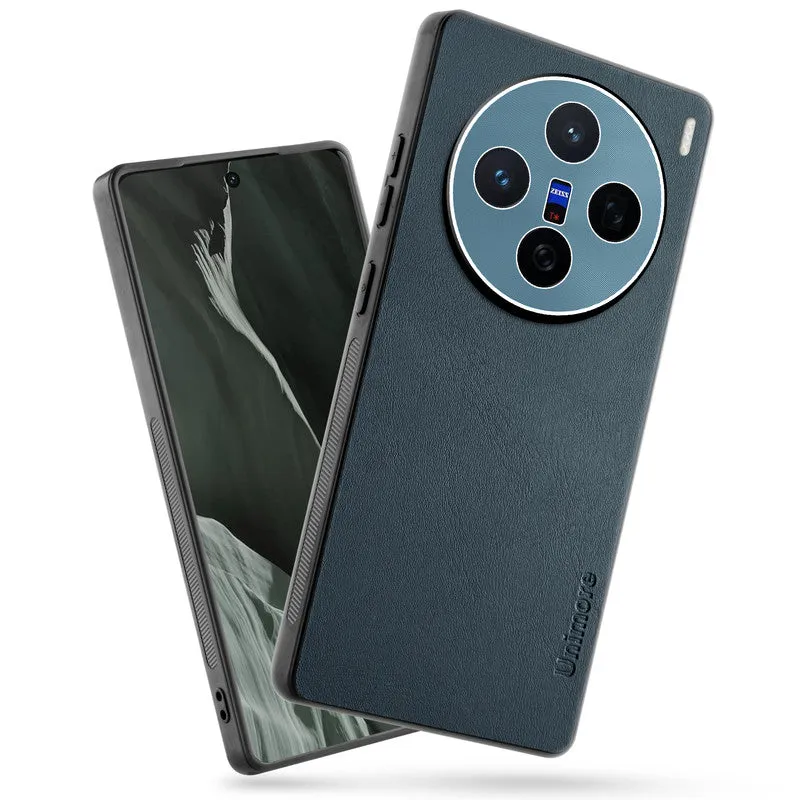 Unimore Leather Hard Case with Shiny Camera Protection For Vivo X200 5G