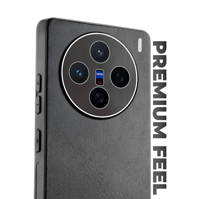 Unimore Leather Hard Case with Shiny Camera Protection For Vivo X200 5G