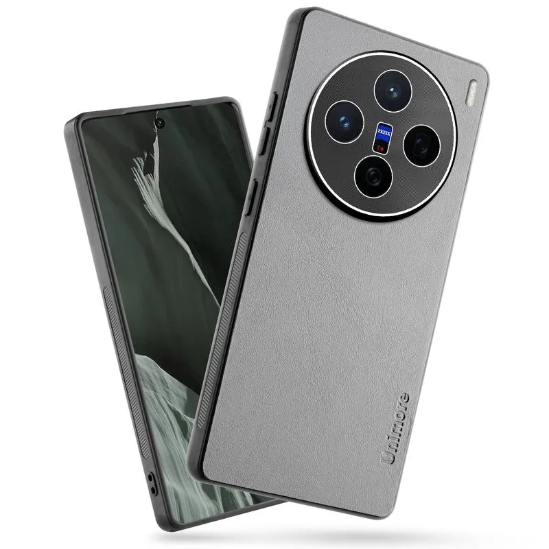 Unimore Leather Hard Case with Shiny Camera Protection For Vivo X200 5G