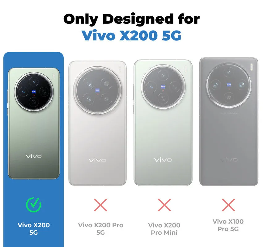Unimore Leather Hard Case with Shiny Camera Protection For Vivo X200 5G