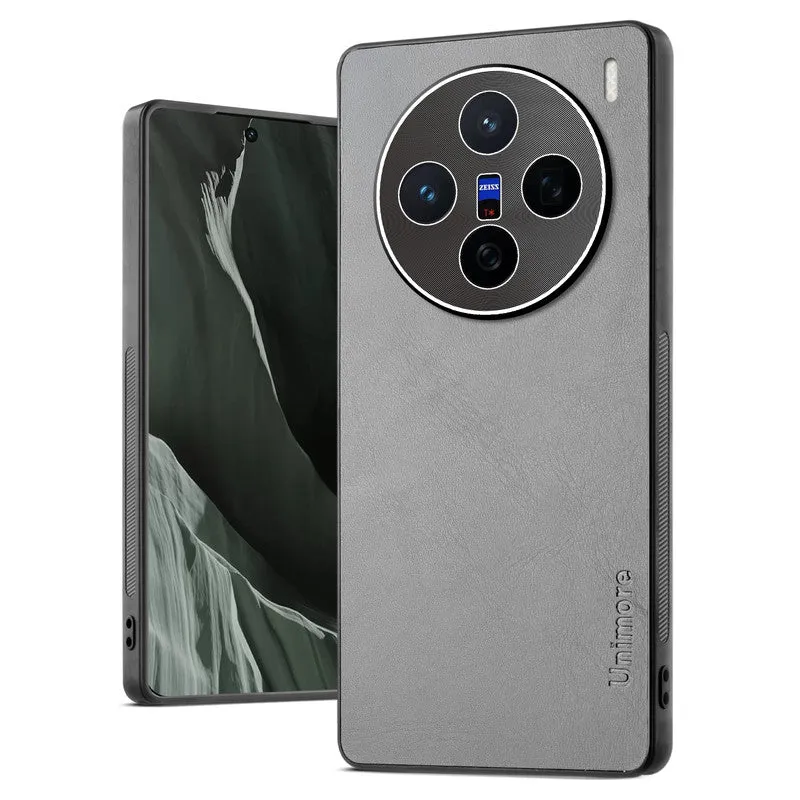 Unimore Leather Hard Case with Shiny Camera Protection For Vivo X200 5G