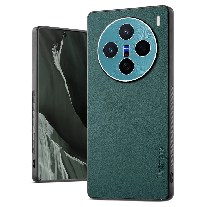 Unimore Leather Hard Case with Shiny Camera Protection For Vivo X200 5G