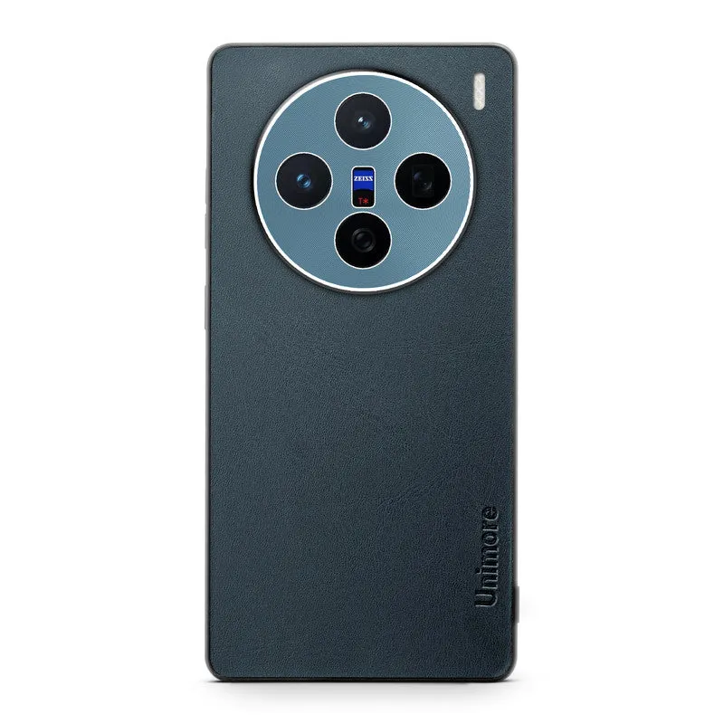 Unimore Leather Hard Case with Shiny Camera Protection For Vivo X200 5G
