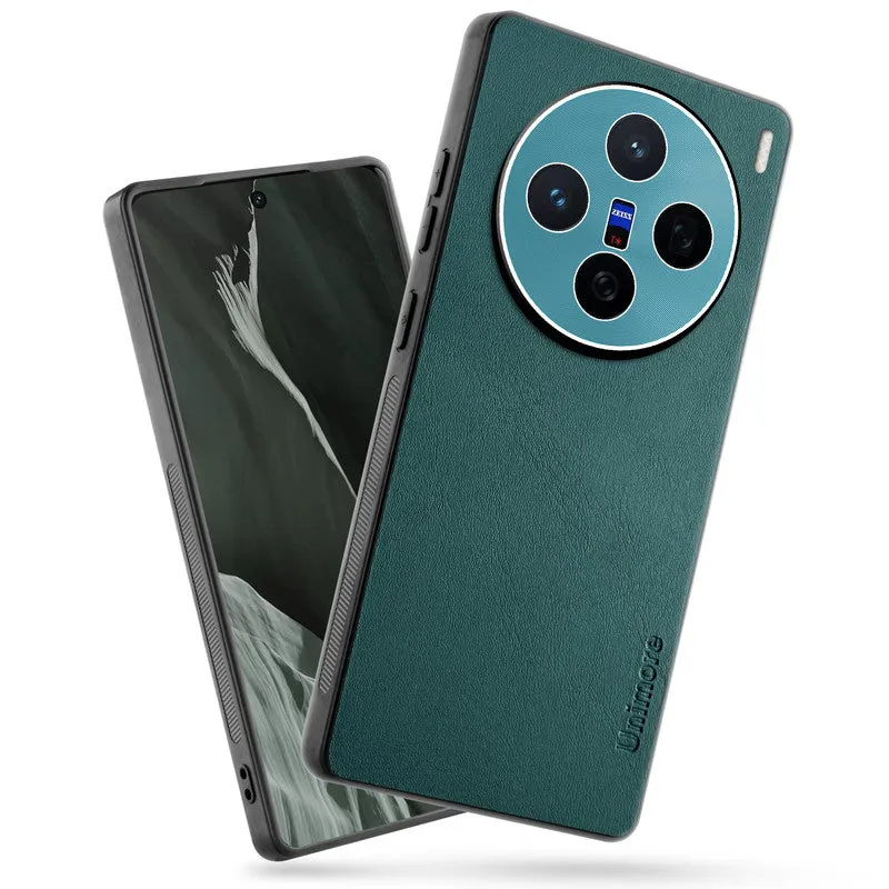 Unimore Leather Hard Case with Shiny Camera Protection For Vivo X200 5G