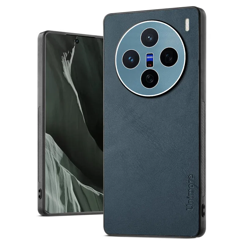Unimore Leather Hard Case with Shiny Camera Protection For Vivo X200 5G