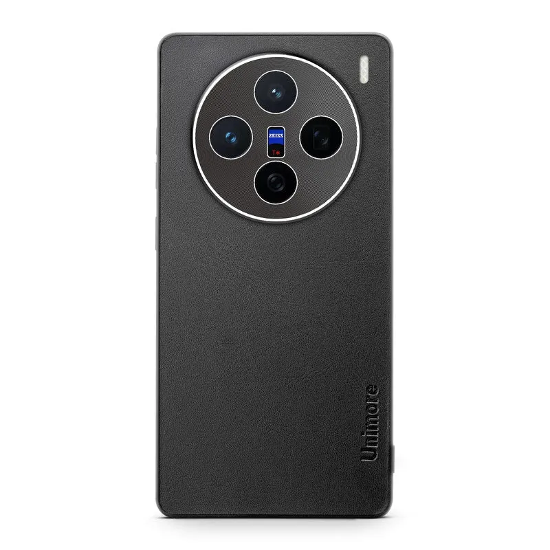Unimore Leather Hard Case with Shiny Camera Protection For Vivo X200 5G